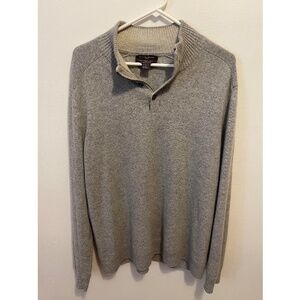 Black Brown 1826 Mens Grey Collared 100% Cashmere Sweater Size XL